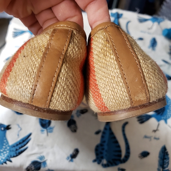 Tory Burch Reva Raffia Woven Striped Flats size 8½